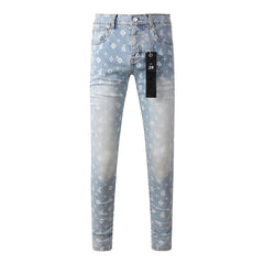 Mens trendy purple jeans 100% cotton Pure Cotton High Street Trend