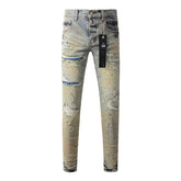 Mens trendy purple jeans 100% cotton Pure Cotton High Street Trend