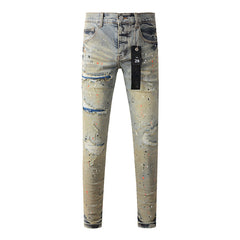 Mens trendy purple jeans 100% cotton Pure Cotton High Street Trend