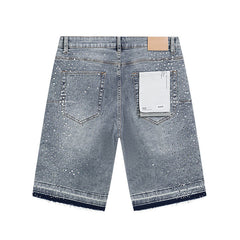 Mens trendy purple jeans 100% cotton Denim Shorts #PU533