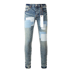 Mens trendy purple jeans 100% cotton Pure Cotton High Street Trend