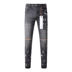 Mens trendy purple jeans 100% cotton Pure Cotton High Street Trend