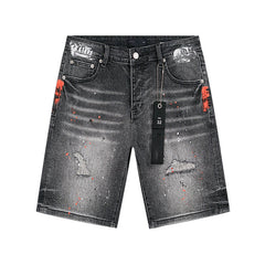Mens trendy purple jeans 100% cotton Denim Shorts #PU521