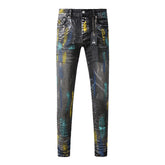 Mens trendy purple jeans 100% cotton Pure Cotton High Street Trend