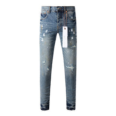 Mens trendy purple jeans 100% cotton Pure Cotton High Street Trend