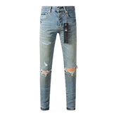 Mens trendy purple jeans 100% cotton Pure Cotton High Street Trend