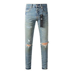 Mens trendy purple jeans 100% cotton Pure Cotton High Street Trend