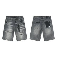 Mens trendy purple jeans 100% cotton Denim Shorts #PU517