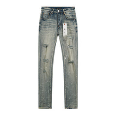 Mens trendy purple jeans 100% cotton Jeans #PU141