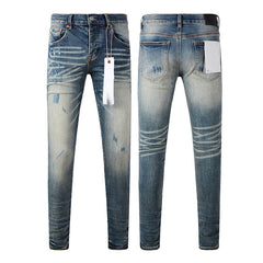 Mens trendy purple jeans 100% cotton Pure Cotton High Street Trend