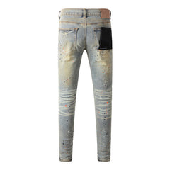 Mens trendy purple jeans 100% cotton Pure Cotton High Street Trend