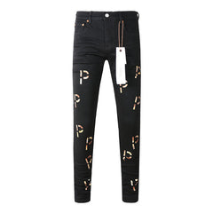 Mens trendy purple jeans 100% cotton Pure Cotton High Street Trend