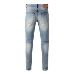 Mens trendy purple jeans 100% cotton Pure Cotton High Street Trend