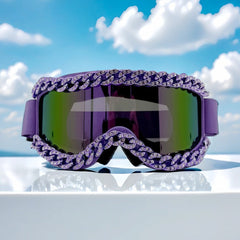 Trendy punk glasses diamond chain