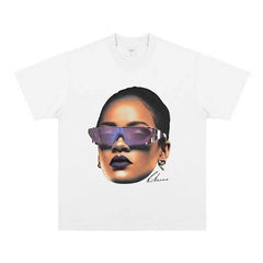 BIG FACE T shirts Pure Cotton High-Street Fashion