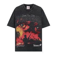 BIG FACE T shirts Pure Cotton High-Street Fashion