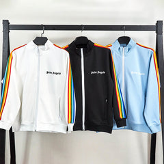 Palm Angels sweatshirt Striped zip-up cardigan