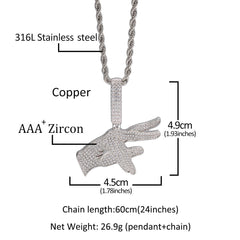 Jewelry Gesture Pendant Necklace Copper Set Zircon Jesus Pieces Spectrum
