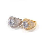 Rings Hip Hop Ring Copper Zircon Large Diamond Arc St. Valentine's Spectrum