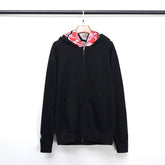 Bathing Ape Bape Hoodie Fall/Winter Double Hood Camouflage Shark Head Zipper Fleece Padded Coat Sweatshirt