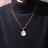 Jewelry Hip Hop Necklace Chalcedony Maitreya Buddha Zircon Pendant Far East Jesus Pieces Royalty