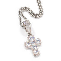Jewelry Fashion Copper with Colored Zircon Cross Pendant Street rapper Spectrum