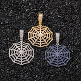 Jewelry Hip Hop 3A Zircon Spider Web Necklace