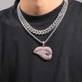 Jewelry Hip Hop Pendant Necklace Copper Set Zircon Hipster Necklace St. Valentine's