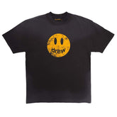 DREW HOUSE T Shirts Distressed black smiley face
