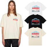 Rhude T Shirts Paradiso Rally Racing Short Sleeves Men and Women