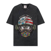 BIG FACE T shirts Pure Cotton High-Street Fashion