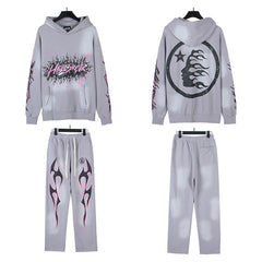 Hellstar Hoodie And Pants Two-Piece Set High-quality pure cotton high-street clothing