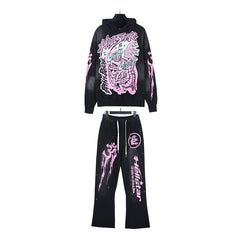 Hellstar Hoodie And Pants Two-Piece Set High-quality pure cotton high-street clothing