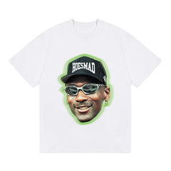 BIG FACE T shirts Pure Cotton High-Street Fashion