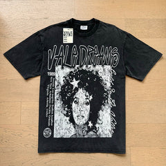 Valeforever Vale T Shirts Washed black with a distressed finish