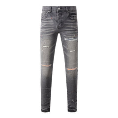 Mens trendy purple jeans 100% cotton Pure Cotton High Street Trend