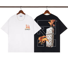 OFF WHITE T SHIRTS High-quality pure cotton high-street style