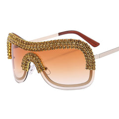 Trendy punk glasses with diamonds