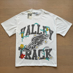 Valeforever Vale T Shirts Small white hot-fix rhinestone flowers