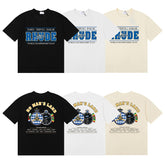 Rhude T Shirts Blue printed pattern letters