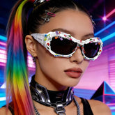 Trendy punk glasses millennium style paper clips