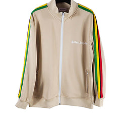 Palm Angels sweatshirt rainbow Striped zip-up cardigan