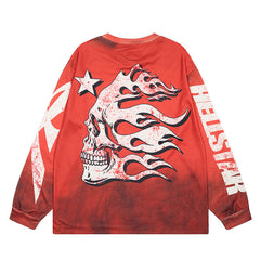 Hellstar Long Sleeve Shirts Hip-hop loose oversize High-quality pure cotton high-street clothing