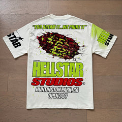 Hellstar T Shirts Retro style high street trend High-quality pure cotton high-street clothing
