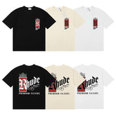 Rhude T Shirts Three-color textured pure cotton print