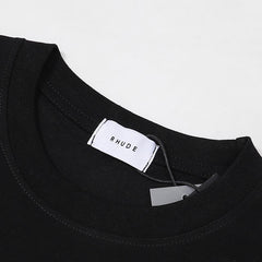 Rhude T Shirts Petrol Patch Racing Motor Cotton Casual Short Sleeve Men and Women