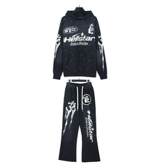 Hellstar Hoodie And Pants Two-Piece Set High-quality pure cotton high-street clothing
