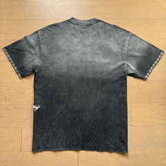 Valeforever Vale T Shirts Washed black with a distressed finish and hot-fix rhinestones.