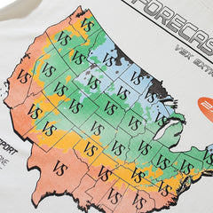 VALE T Shirts Stylish High-Street White Tee with Lettering and Map Print