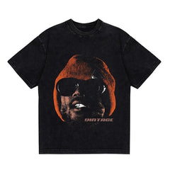 BIG FACE T shirts Pure Cotton High-Street Fashion